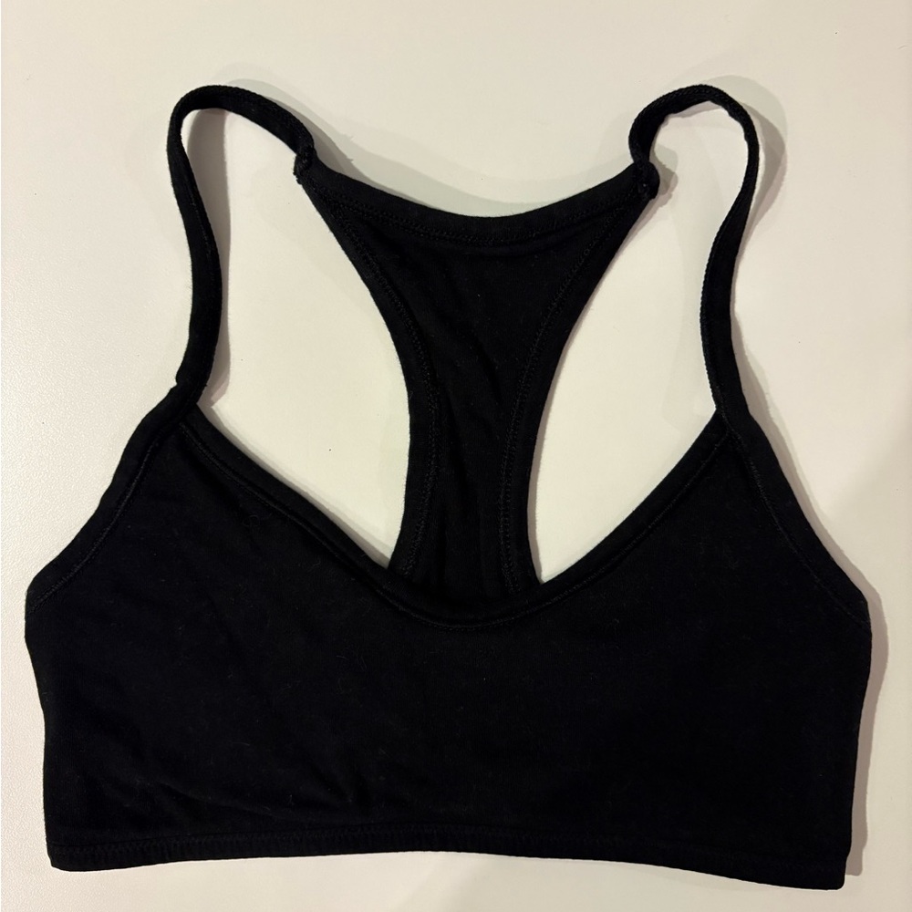PINK Victoria's Secret Black Racerback Sports Bra